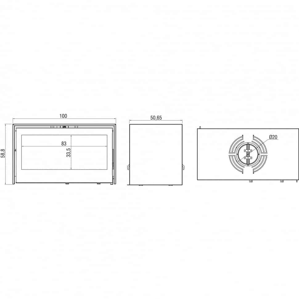 Schéma poêle à bois Axis PO1000DF double face