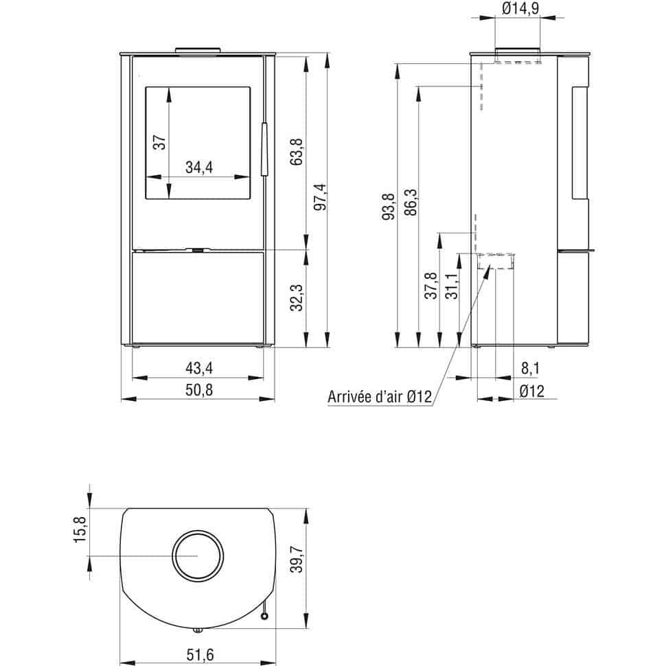 Schéma Poêle à bois Artense Gibraltar