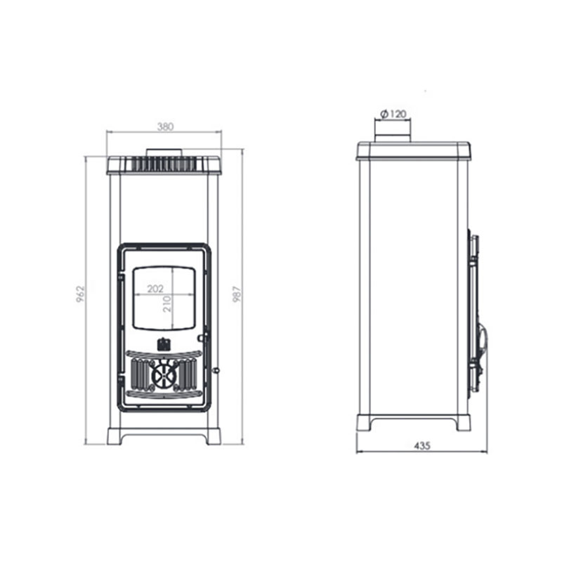 Poêle à bois DORA 10N 7,2KW