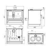 Cuisinière à bois 910 Glas 9KW en fonte