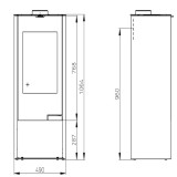 Poêle à bois TALA N à vitre plate 8KW