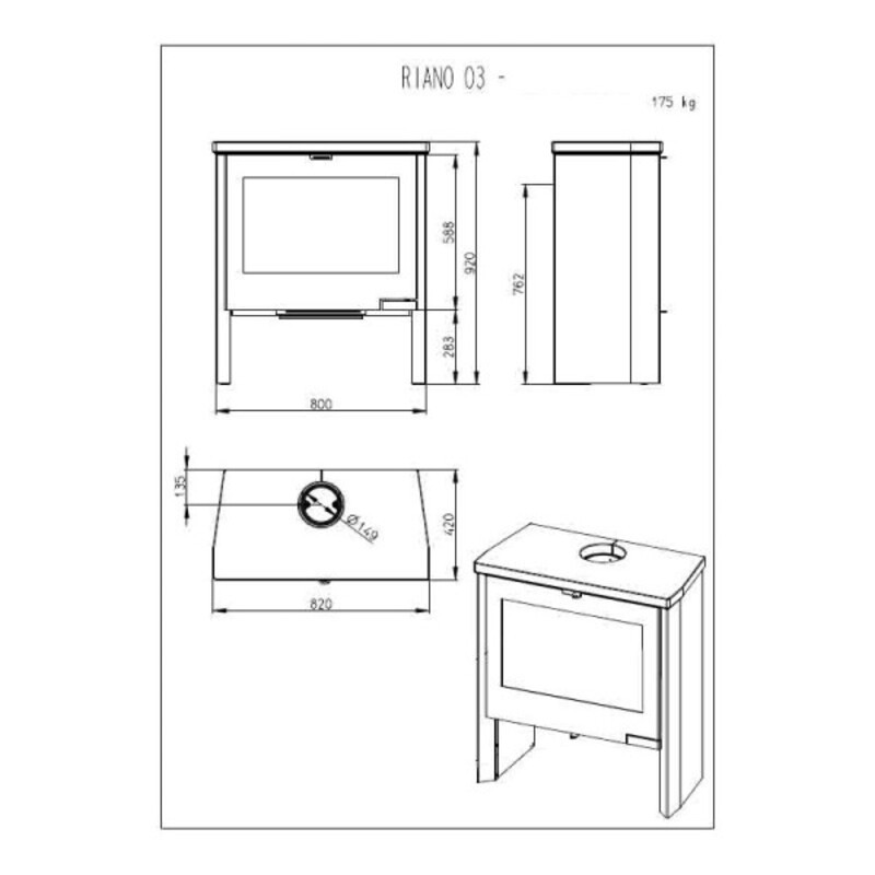 Poêle à bois RIANO 9KW