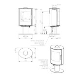 Poêle à bois LAREDO T pivotant à 360° de 4KW