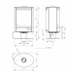 Poêle à bois STROMBOLI N pivotant à 360° 7KW