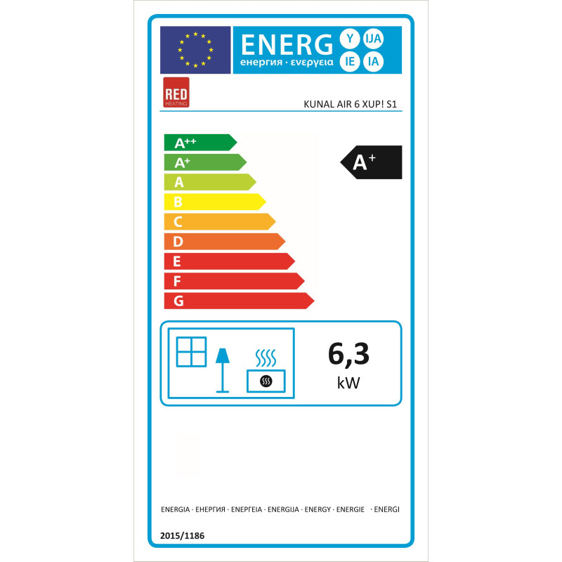 Poêle à granulés Kunal Air 6 XUP de 6 KW