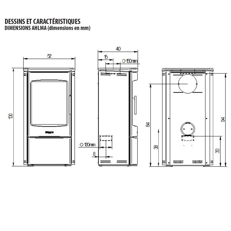 plan Poele a bois AHlma de MCZ