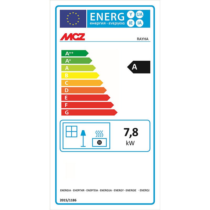 Etiquette energetique Poele a bois Rayha MCZ